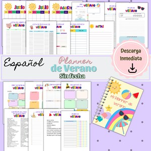 Printable Kids Summer Planner, Undated Summer Planner, Undated Kids Summer Calendar