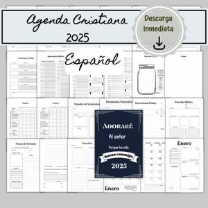 Agenda Cristiana Minimalista 2025, Agenda Cristiana 2025 para Hombres, Agenda 2025 Cristiana Imprimible en Español