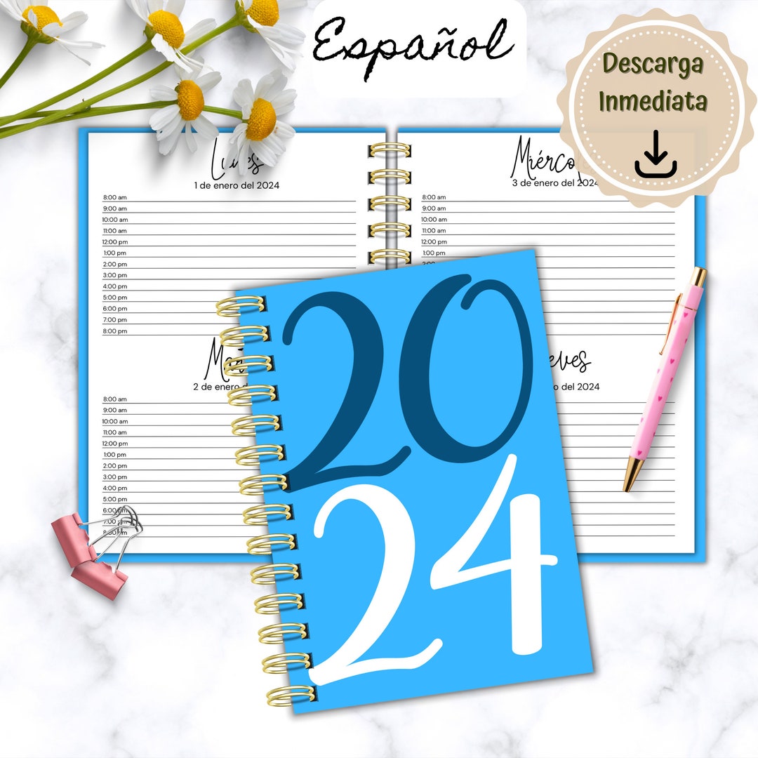 Agenda 2025 With Schedule in Spanish, Minimalist Agenda 2025, Planner