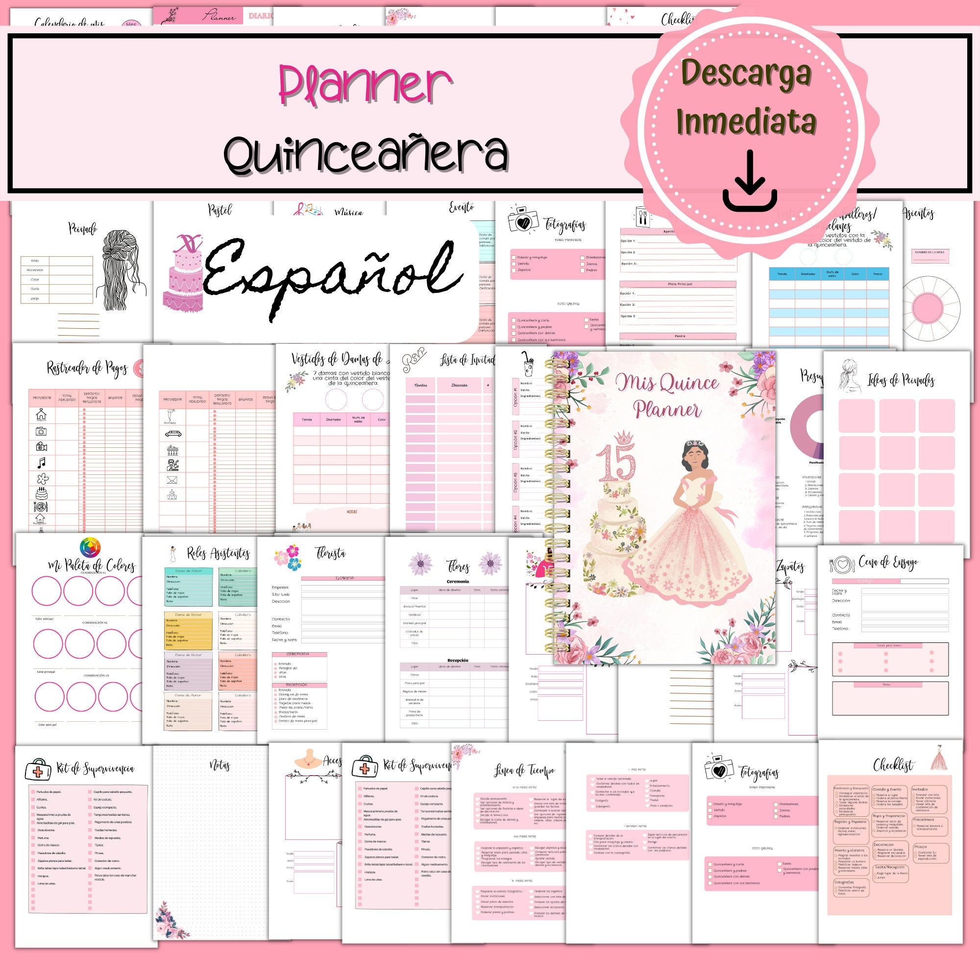 Printable Quinceanera Planner, Printable Quinceanera Planner, Printable ...