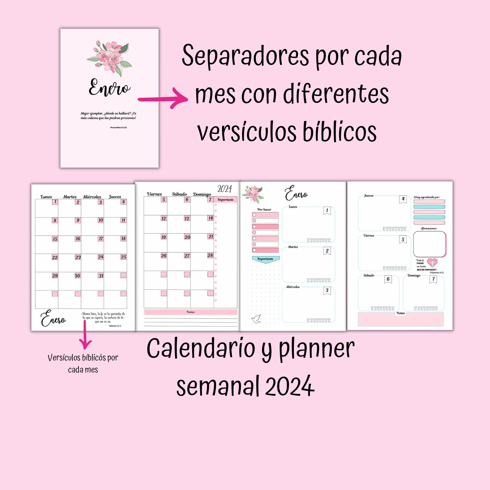 Agenda Cristiana en Español 2024, Agenda Cristiana 2024, Agenda 2024