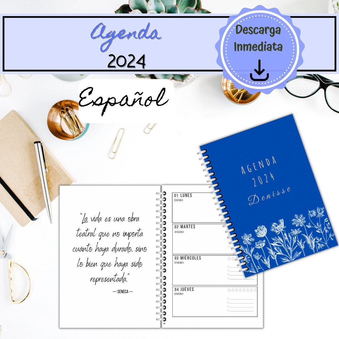 Minimalist 2024 Agenda in Spanish 2024 Daily Agenda - Etsy UK