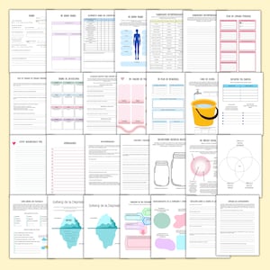 Libro de trabajo en español para la depresión y ansiedad, Hojas de trabajo alivio depresión y ansiedad, Hojas de terapia salud mental imagen 4