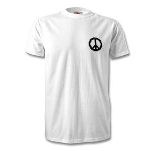 Blanc Peace T-Shirt Noir Logo Unisexe
