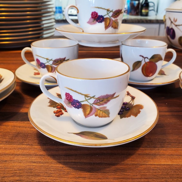 Royal Worcester Evesham Gold China- demi tasse cups and saucers