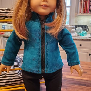 18 in doll zip up flannel/fleece jacket