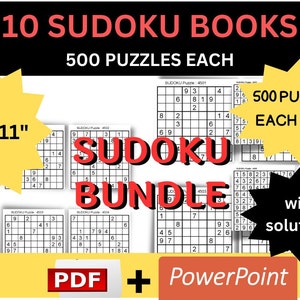 5000 Sudoku Puzzles Book + Solutions | Sudoku Book PDF | Printable Sudoku for Kids & Adults | Brain Game | Instant Download