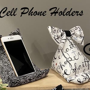 Fabric Cell Phone Pillow , Tablet Holder with or without Bow for Women