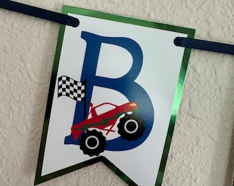 Monster Truck Birthday Banner: Handmade Party Decorations