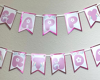 Unicorn Birthday Banner: Rainbow Party Decoration