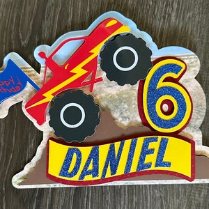 Custom 3D Monster Truck Cake Topper – Personalized Birthday Decoration – Handmade Party Decor