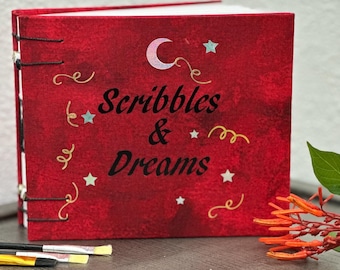 Handmade Coptic Stitch & French Link, Mixed media sketch book