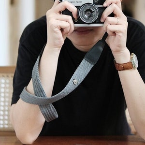 Camera Straps - Fish bone pattern - Grey - Cute - Photographer Gift - For Man - For Woman - Crossbody Strap - Camera Accessories