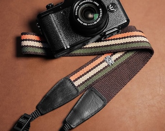 Camera Straps - Stripe pattern - Vintage - Photographer Gift - Crossbody Strap - Camera Accessories