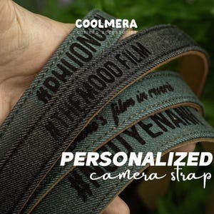 Personalized camera srap - Denim - 6 colors - Photography Accessories - Simple Minimalist Design - Crossbody Sling Neck Straps - DSLR & Film