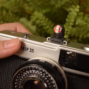 Camera Hotshoe Cover Anime black Monster - Handmade from Clay - Flash Cover Hot Shoe Decoration Accessories