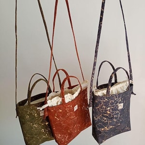Mini-Einkaufstasche aus Kork mit Goldfragmenten | Minitasche aus veganem Leder | Handtasche aus Korkstoff | Abendtasche | Hochzeits-Minitasche