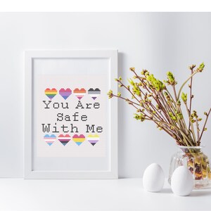 You are Safe with Me Cross Stitch - Easy Cross Stitch - Fun Cross Stitch