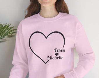 Personalized Couples Sweatshirt, Custom Boyfriend Girlfriend Pullover with Name, Matching Unisex Couples Shirt, Gift for Bride and Groom