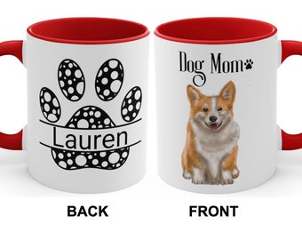 Personalized Dog Mom Coffee Mug, Unique Customizable Dog Lover Gift, Animal Lover Mug, Birthday Gift for Her, Gift for Mom, Pet Owner Gift