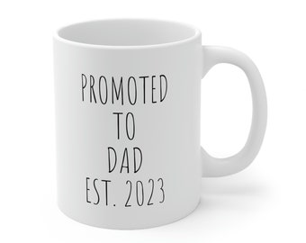 Personalized Future Dad Coffee Mug, Custom Expecting Dad Mug With Baby Birthdate, Gift for New Dad, Pregnancy Announcement Mug With Text