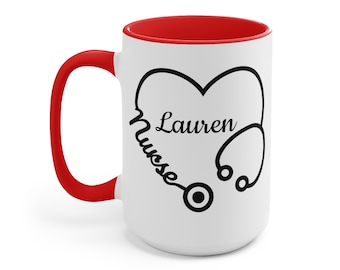 Custom New Nurse Coffee Mug, Personalized Nurse Practitioner Mug, Cute Thank You Gift for Future Nurse, Travel Nurse Cup, RN Hot Cocoa Cup