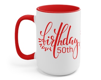 Personalized Happy Birthday Coffee Mug, Customizable Birthday Gift, Gift for Mom and Dad, Gift for Grandma and Grandpa, Coffee Mug with Name