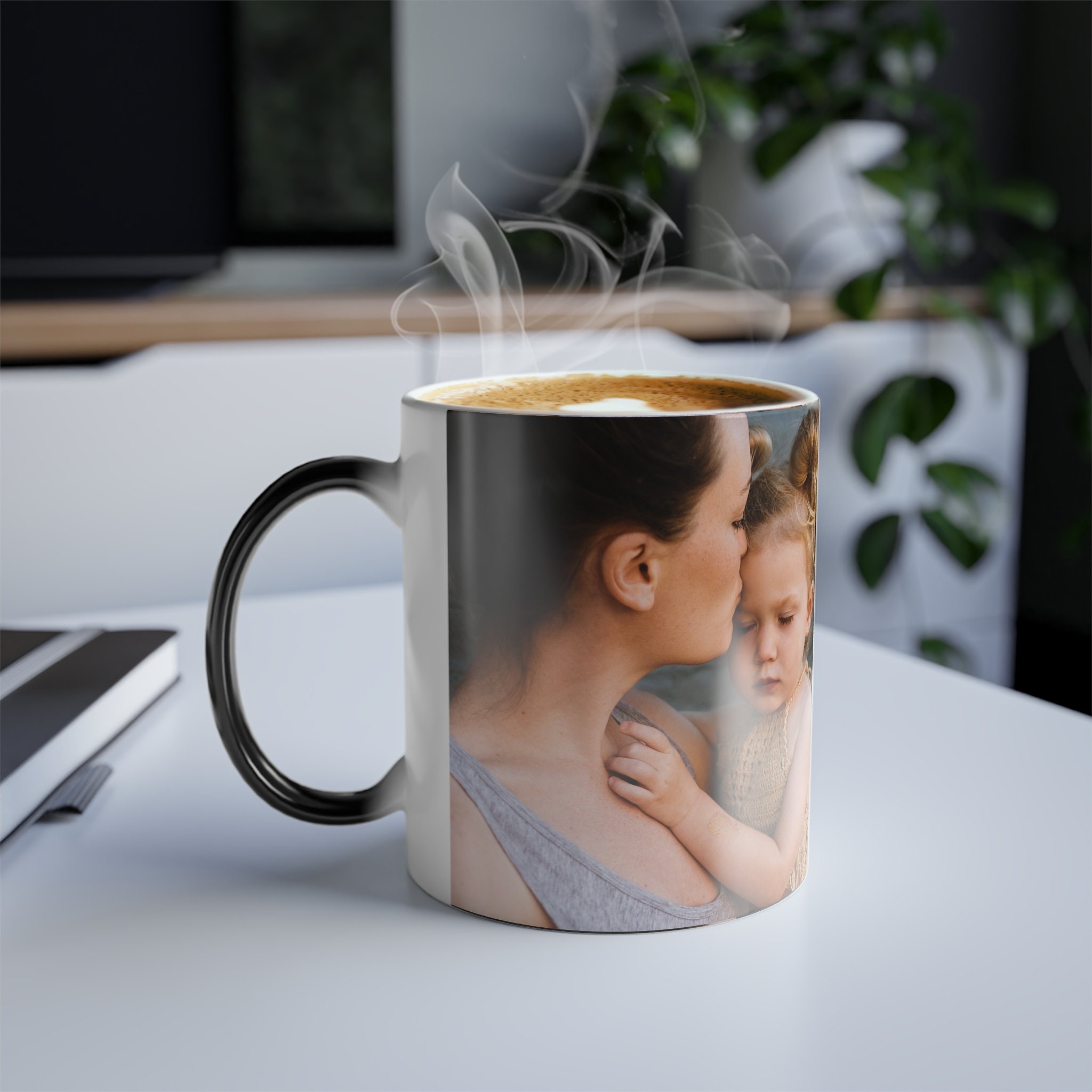 Taza de café sensible al calor que cambia de color personalizada con foto y  texto, tazas personalizadas para tus seres queridos, regalo para