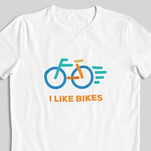 Regalo de Navidad para ciclistas: camiseta unisex "Me gustan las bicicletas" para hombre y mujer, regalo de ciclismo para ella, regalos de ciclismo, regalos para ciclistas, bicicleta