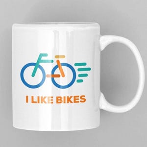 Ich mag Fahrräder Becher Geschenk Perfektes Geschenk für Radfahrer und Fahrrad-Enthusiasten, Kaffee und Radfahren, Fahrradzubehör, Radsport-Zitate, Fahrrad-Liebhaber
