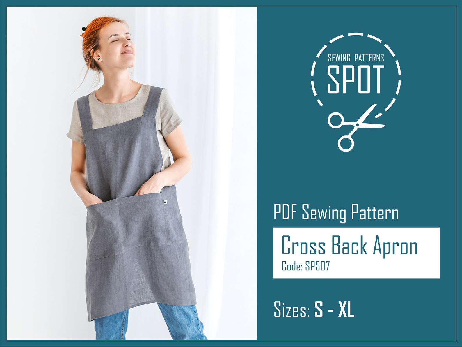 Linen Crossback Apron Sewing Pattern, S-XL (PDF Pattern) - Etsy