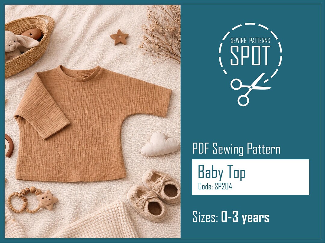 Baby Top Sewing Pattern, Long Sleeve, Sizes 0-3 Years (PDF Download) - Etsy