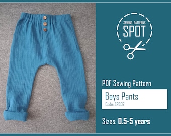 Baby- en kinderbroeken Naaipatroon PDF, Groei met mij broek patroon, Baby broek patroon, Groei met mij broek, Baby en kinder broek patroon