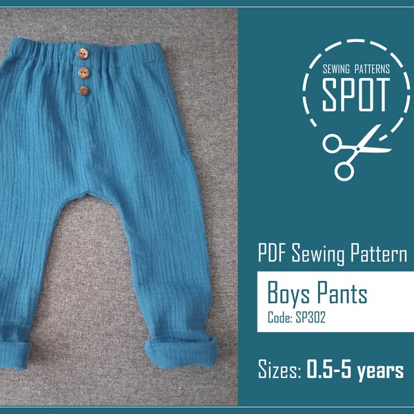 Pantalon bébé et enfant Patron de couture PDF, Patron de pantalon Grow with me, Patron de pantalon bébé, Grow with me pants, Patron de pantalon bébé et enfant