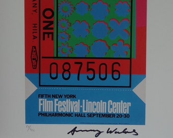 Fine Pop Art limited edition print - film festival ticket, Andy Warhol, signed & numbered