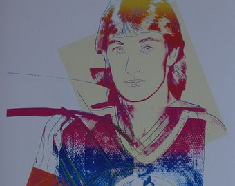 Fine Pop Art limited edition print – Spotrs portrait - hockey player - Gretzky, Andy Warhol, signed & numbered