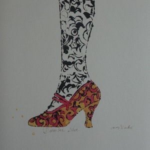 Fine Pop Art limitierter Illustrationsdruck - Schuh, Andy Warhol, signiert, nummeriert & gestempelt