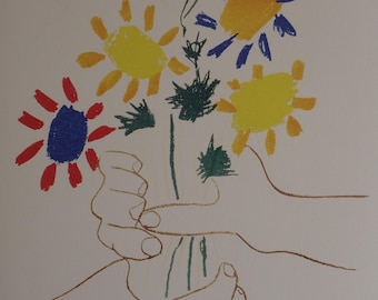 パブロ・ピカソ「マンドリンを持つ少女」サイン入り・手書き番号入り