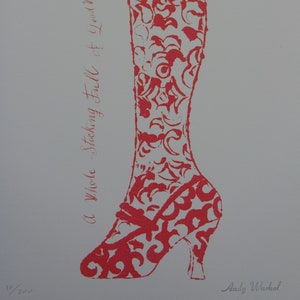 Fine Pop Art limitierter Illustrationsdruck - Schuh, Andy Warhol, signiert, nummeriert & gestempelt