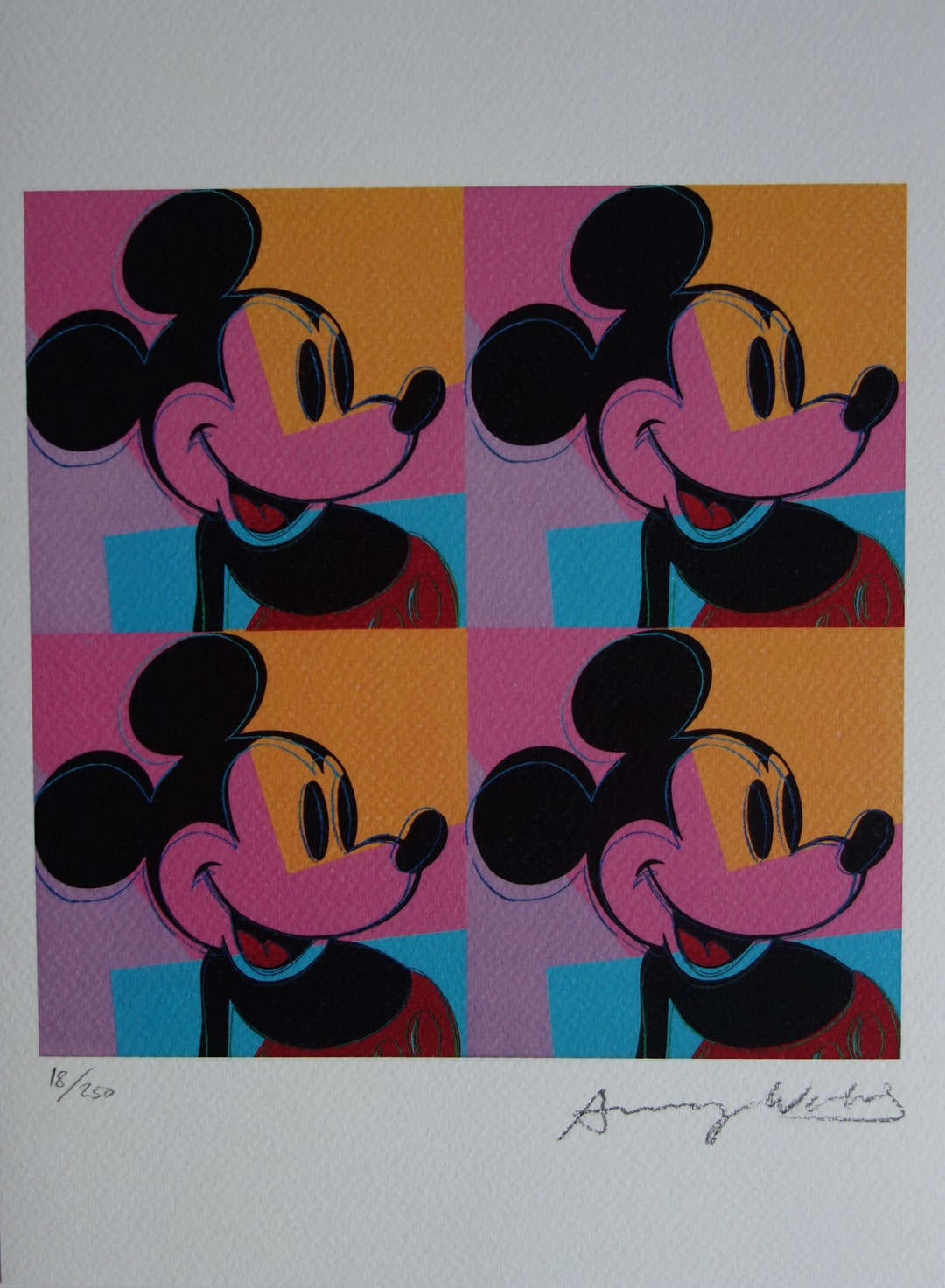 【証明書】Andy Warhol 「ミッキーマウス」100枚限定（46/100） Andy Warhol 