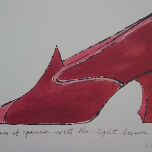Fine Pop Art limitierter Illustrationsdruck - Schuh, Andy Warhol, signiert & gestempelt