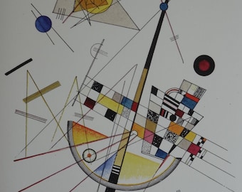 Fine rare edition print – Abstract composition,  Wassily Kandinsky, signed