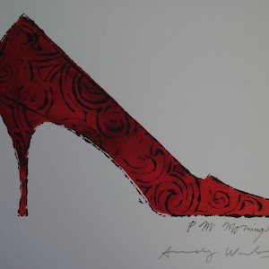 Feiner Pop Art Illustration Druck - Schuh, Andy Warhol, signiert und mit Stempel gestempelt