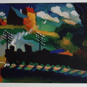 Fine Abstract limited edition print – landscape with train,  Wassily Kandinsky, signed & numbered