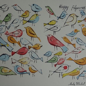 Fine Pop Art limitierte Auflage - Illustration - Vögel, Andy Warhol, signiert & nummeriert