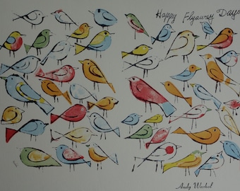 Fine Pop Art limited edition print - illustration - birds, Andy Warhol, signed & numbered