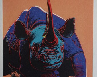 Fine Pop Art limited edition print - animal series - Rhinoceros, Andy Warhol, signed & numbered