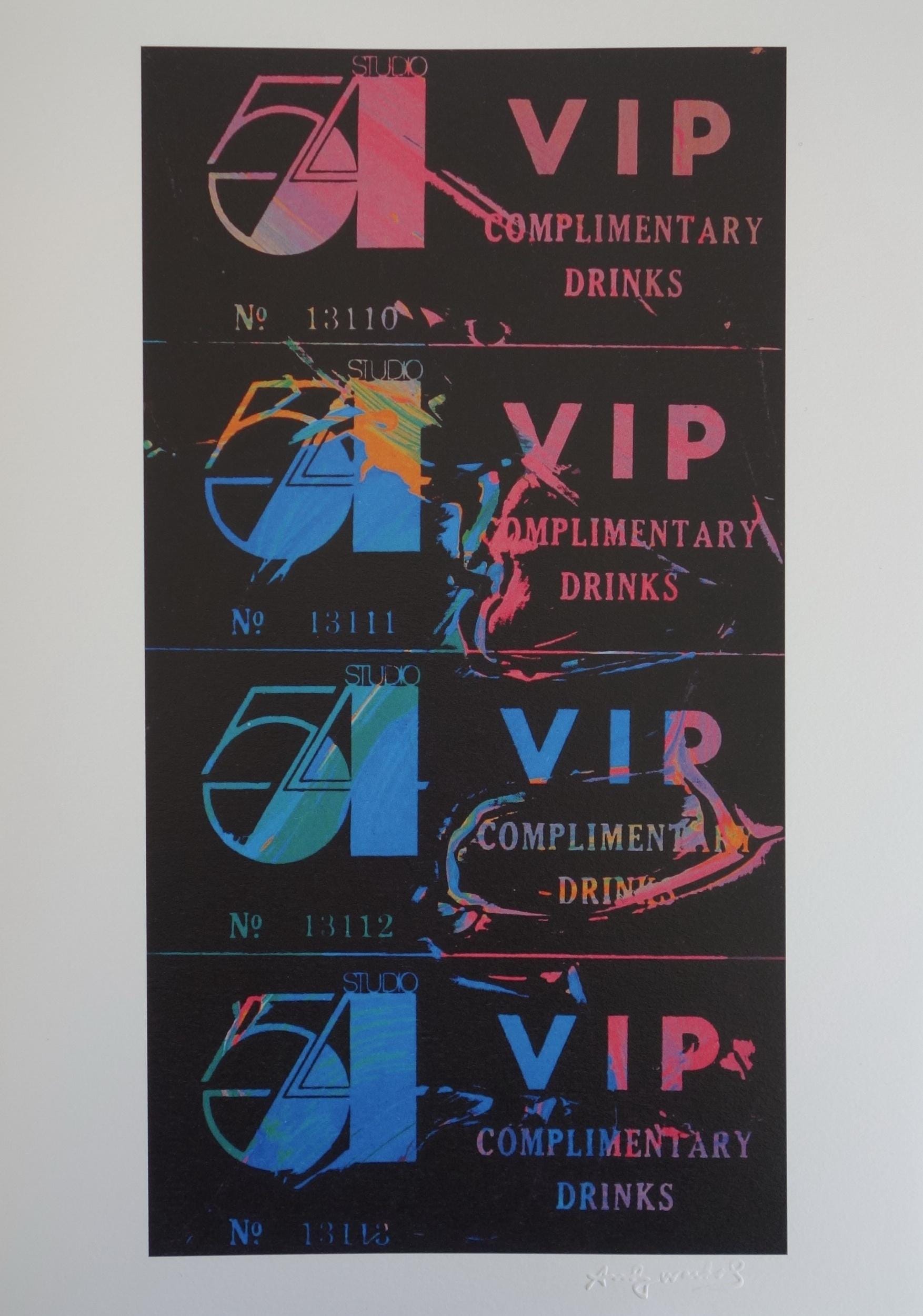 ファインポップアート限定版プリント - スタジオ54 VIPチケット