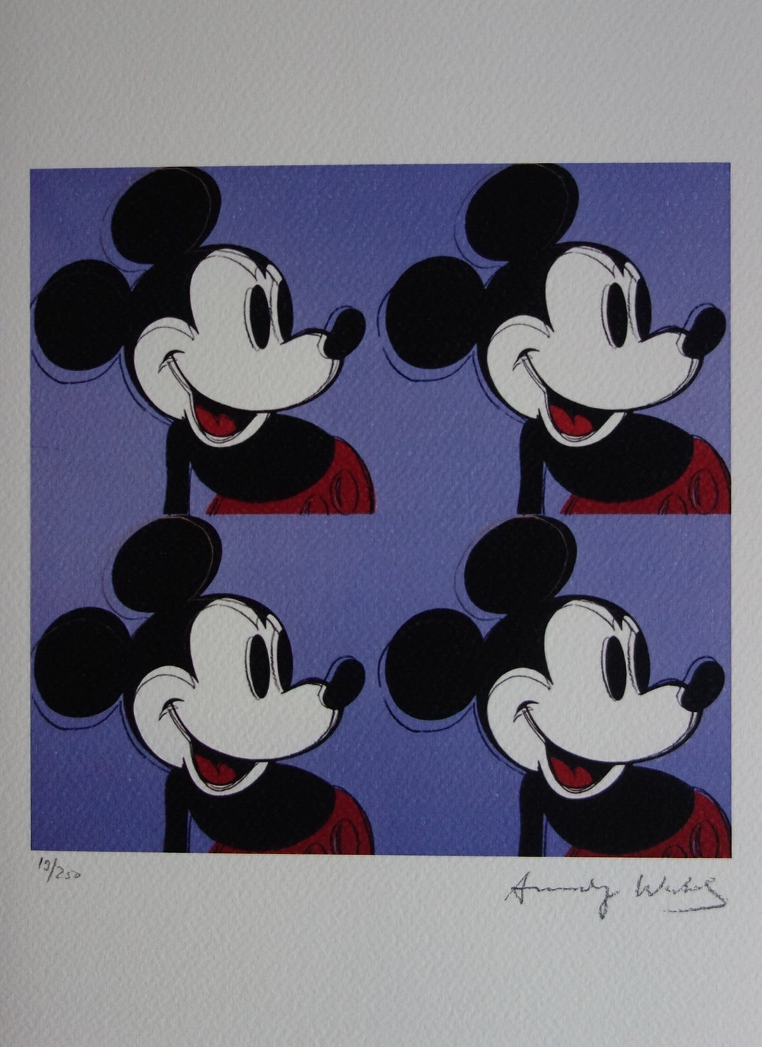 【証明書】Andy Warhol 「ミッキーマウス」100枚限定（46/100） 証明書】Andy Warhol 「ミッキーマウス」100枚限定（46/100