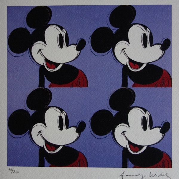 Fine Pop Art Limitierte Auflage - Mickey Mouse, Andy Warhol, signiert & nummeriert